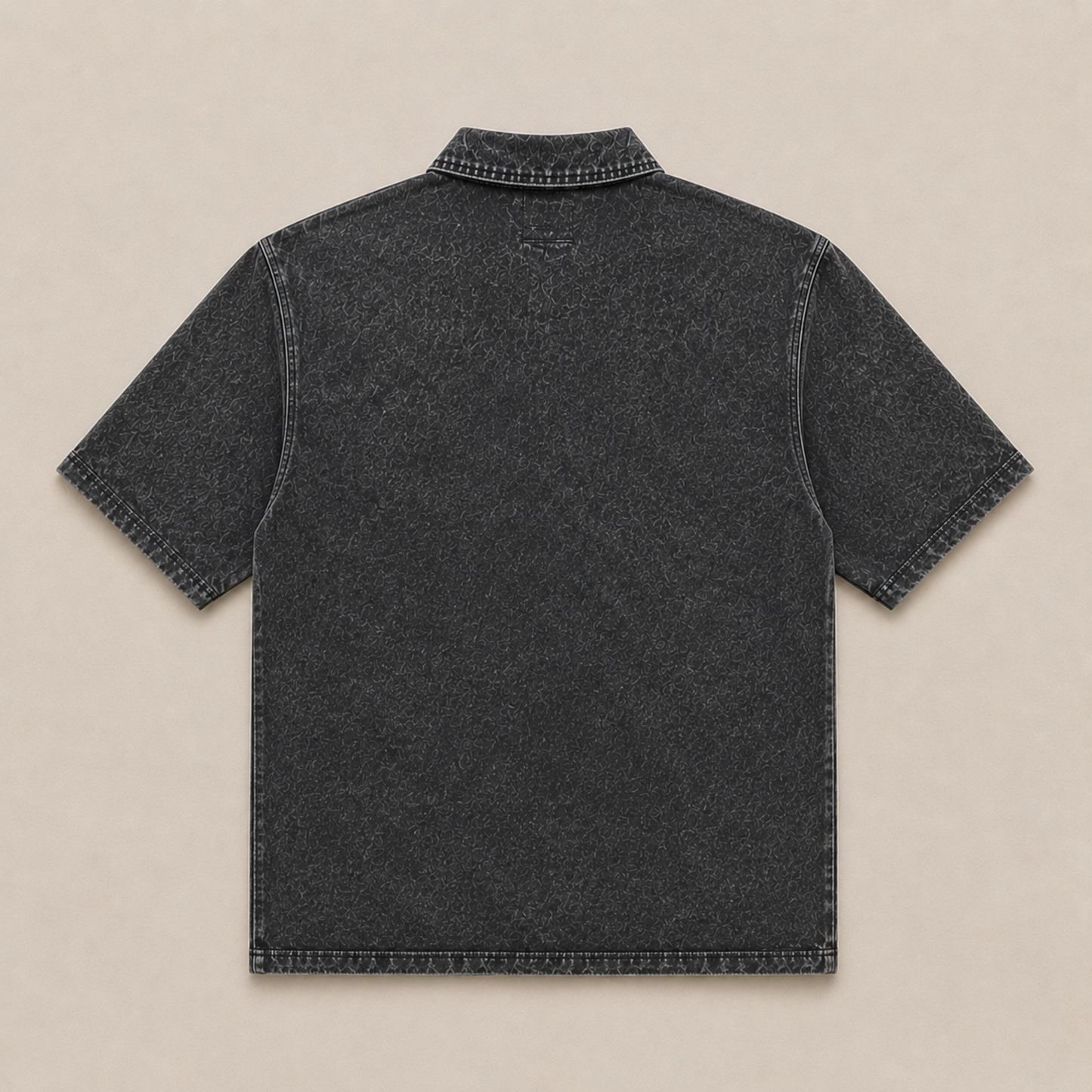 Kalvastra Acid Wash Zip Polo Shirt